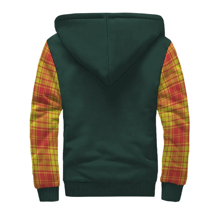 Scottish MacMillan Clan Crest Tartan Plaid Sleeve Sherpa Hoodie