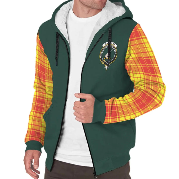 Scottish MacMillan Clan Crest Tartan Plaid Sleeve Sherpa Hoodie