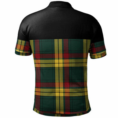 Scottish MacMillan Clan Crest Tartan Polo Shirt - Horizontal Style Back Side Tartan Plaid