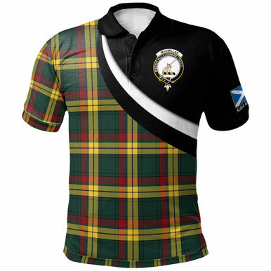 Scottish MacMillan Clan Crest Tartan Polo Shirt - Scotland Forever Style Front Side Tartan Plaid