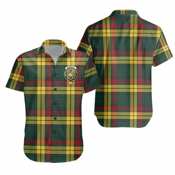 Scottish MacMillan Clan Crest Tartan Short Sleeve Shirt Tartan Plaid