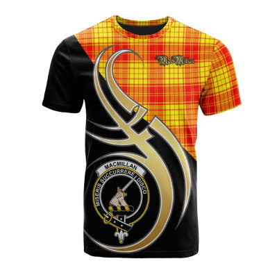 Scottish MacMillan Clan Crest Tartan T-Shirt Believe in Me Front Side Tartan Plaid