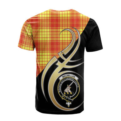 Scottish MacMillan Clan Crest Tartan T-Shirt Believe in Me Back Side Tartan Plaid