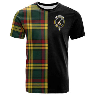 Scottish MacMillan Clan Crest Tartan T-Shirt Half in Me Front Side Tartan Plaid