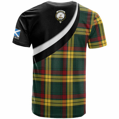Scottish MacMillan Clan Crest Tartan T-Shirt - Scotland Forever Style Back Side Tartan Plaid