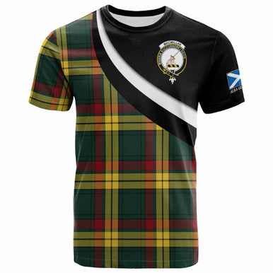 Scottish MacMillan Clan Crest Tartan T-Shirt - Scotland Forever Style Front Side Tartan Plaid