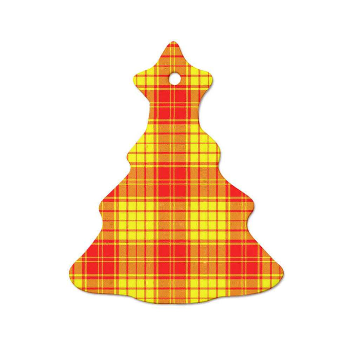 Scottish MacMillan Clan Tartan Ceramic Ornament  Tree Shape Tartan Plaid