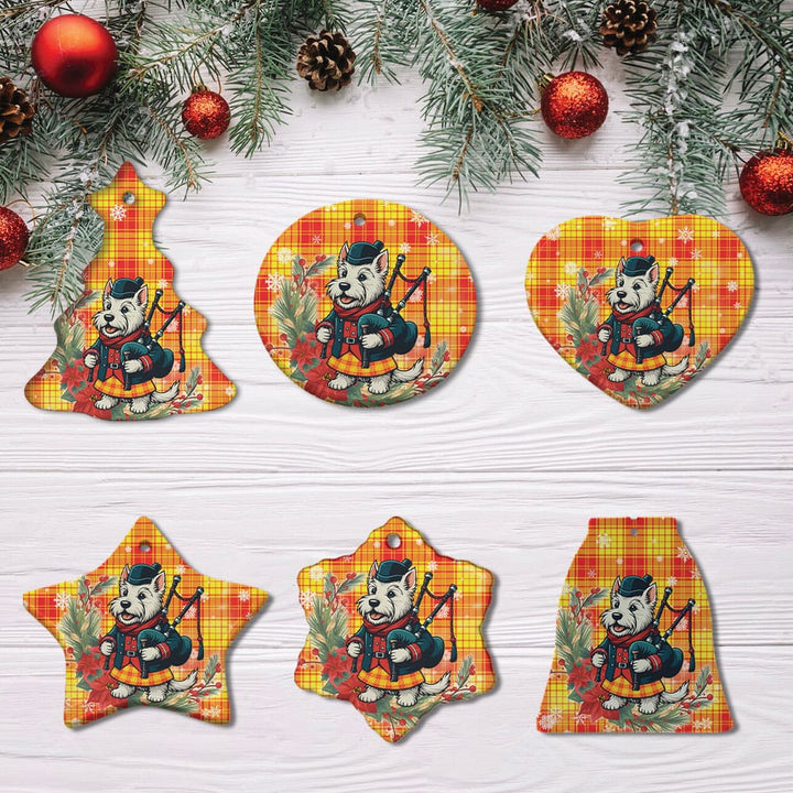 Scottish MacMillan Clan Tartan Ceramic Ornament Cute Scottish Terrier Dog All Style Tartan Plaid