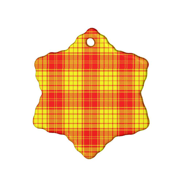 Scottish MacMillan Clan Tartan Ceramic Ornament Snow Flake Shape Tartan Plaid
