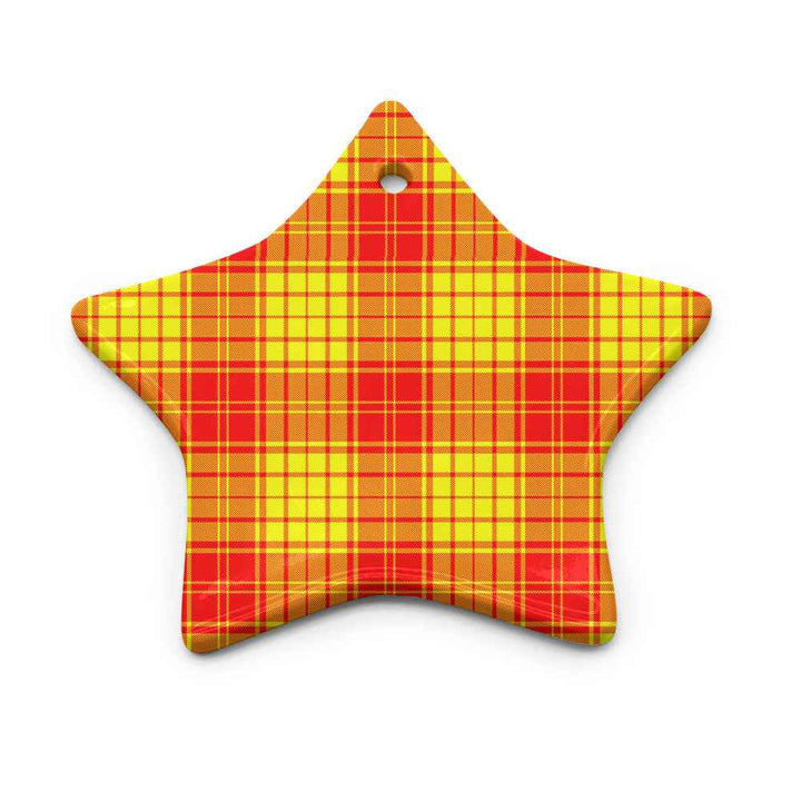 Scottish MacMillan Clan Tartan Ceramic Ornament Star Shape Tartan Plaid