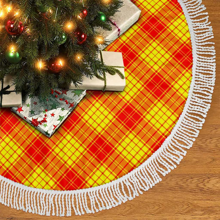 Scottish MacMillan Clan Tartan Christmas Tree Skirt Tassels 2 Tartan Plaid