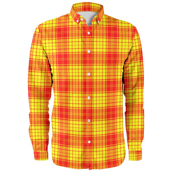 Scottish MacMillan Clan Tartan Long Sleeve Shirt Front Side Tartan Plaid