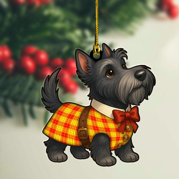Scottish MacMillan Clan Tartan Ornament Scottie Dog Tartan Plaid