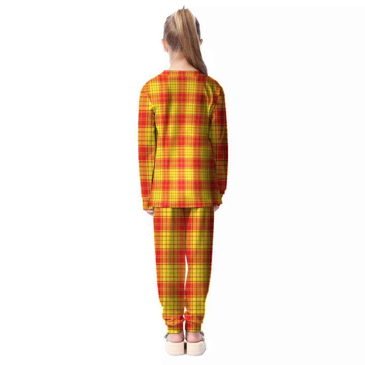 Scottish MacMillan Clan Tartan Pajama Set Kid Back Side Tartan Plaid