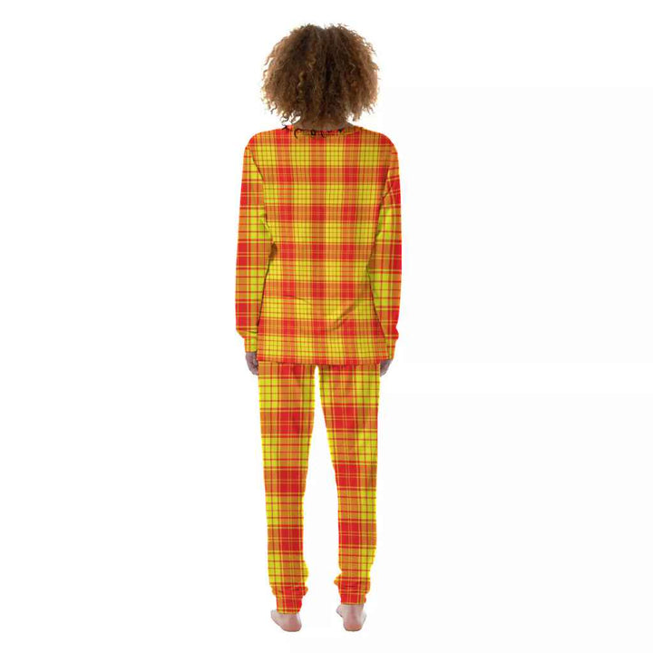 Scottish MacMillan Clan Tartan Pajama Set Women Back Side Tartan Plaid
