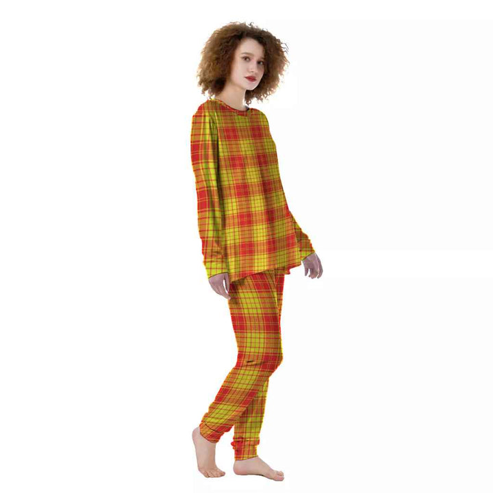 Scottish MacMillan Clan Tartan Pajama Set Women Front Side Tartan Plaid