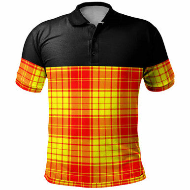 Scottish MacMillan Clan Tartan Polo Shirt - Horizontal Style Front Side Tartan Plaid