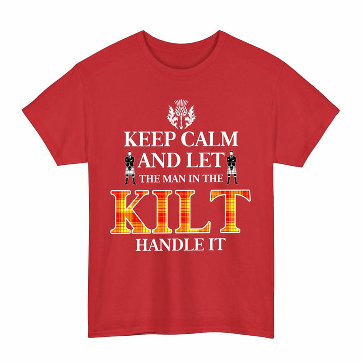 Scottish MacMillan Clan Tartan T-Shirt - Keep Calm Tartan Plaid Red Color