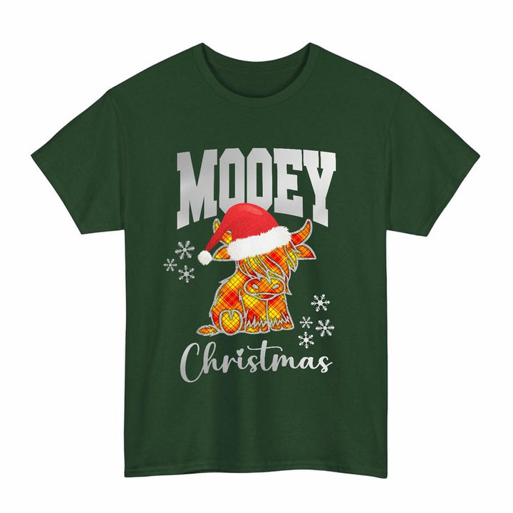 Scottish MacMillan Clan Tartan T-Shirt - Mooey Christmas Tartan Plaid Forest Green Color