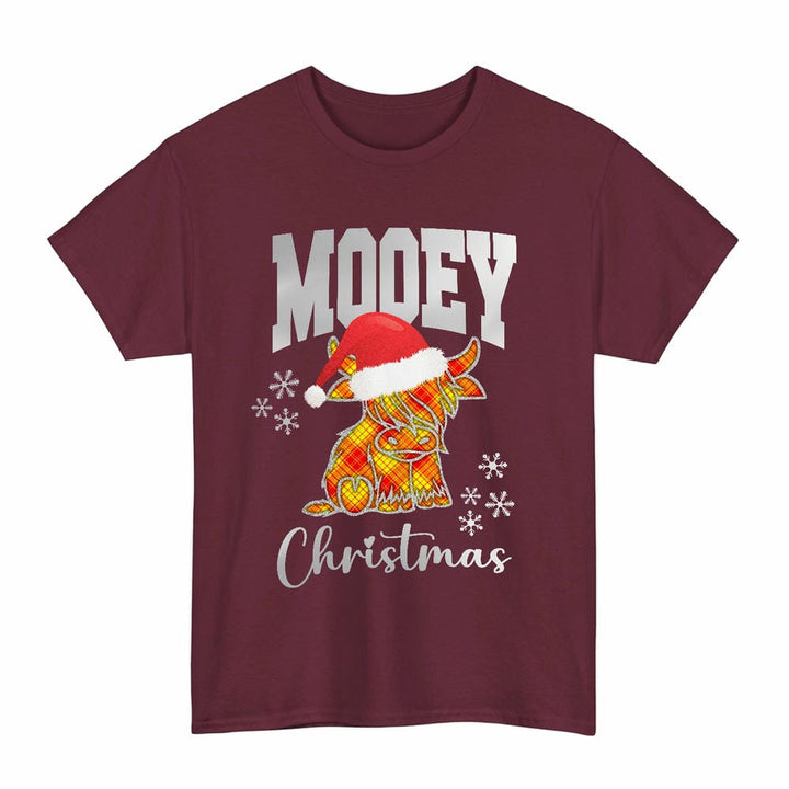Scottish MacMillan Clan Tartan T-Shirt - Mooey Christmas Tartan Plaid Maroon Color