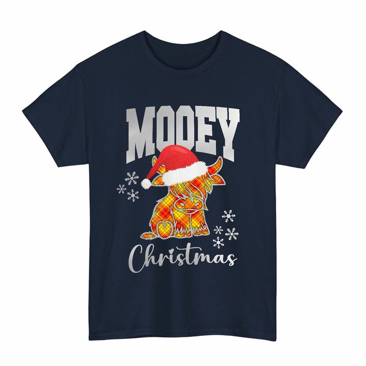 Scottish MacMillan Clan Tartan T-Shirt - Mooey Christmas Tartan Plaid Navy Color