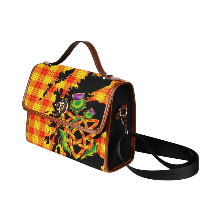 Scottish MacMillan Clan Tartan Waterproof Canvas Bag With Thistle Tartan Plaid 4