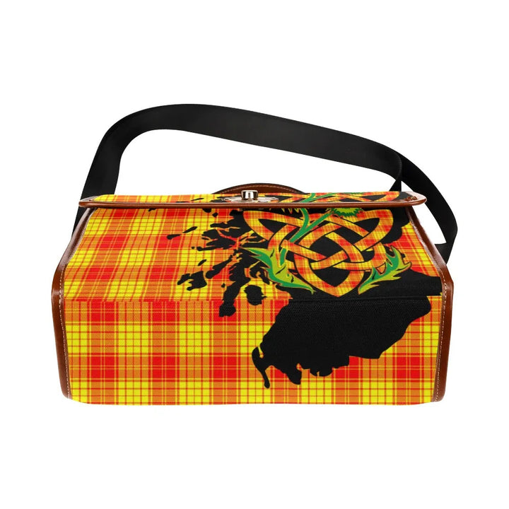 Scottish MacMillan Clan Tartan Waterproof Canvas Bag With Thistle Tartan Plaid 5
