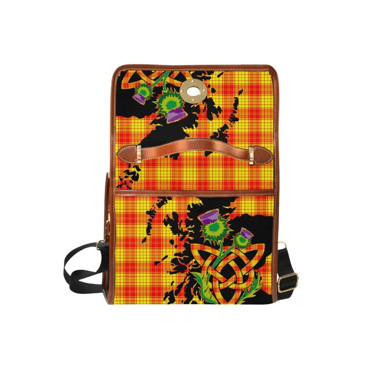 Scottish MacMillan Clan Tartan Waterproof Canvas Bag With Thistle Tartan Plaid 6