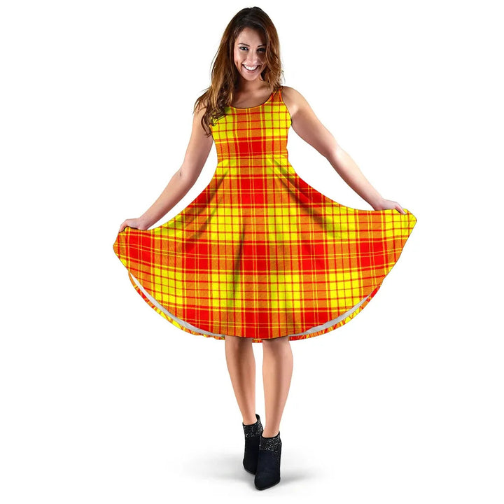 Scottish MacMillan Clan Tartan Women Midi Dress