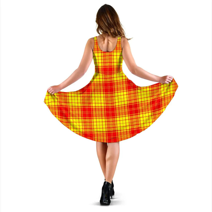 Scottish MacMillan Clan Tartan Women Midi Dress