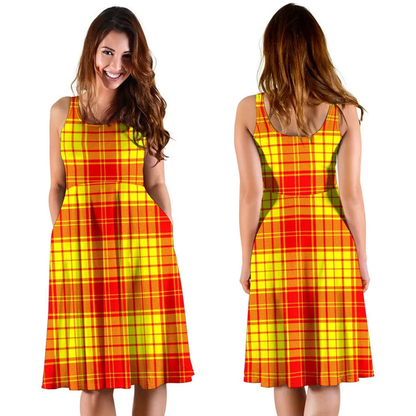 Scottish MacMillan Clan Tartan Women Midi Dress