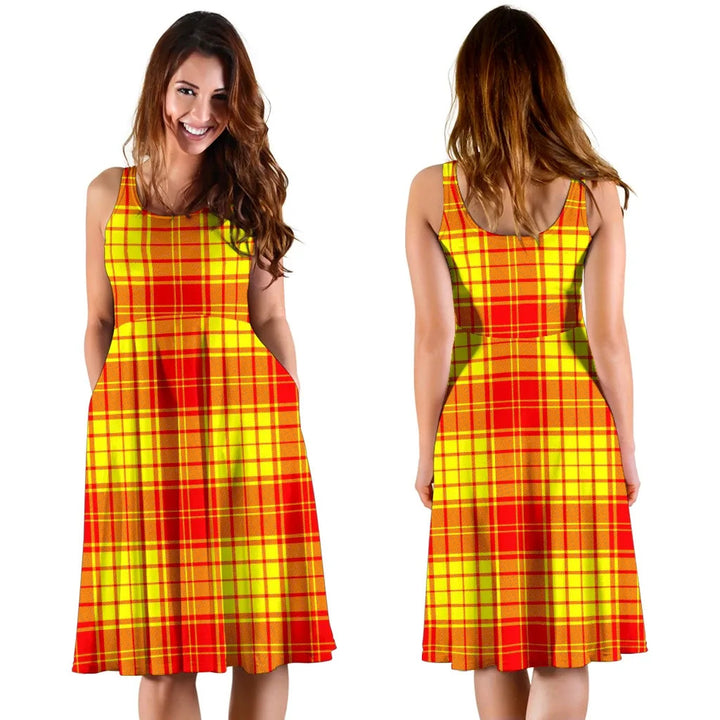 Scottish MacMillan Clan Tartan Women Midi Dress