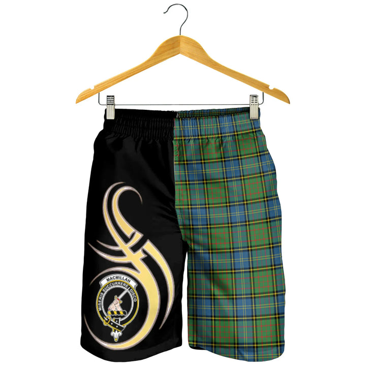 Scottish MacMillan Hunting Ancient Clan Crest Tartan Believe in Me Men's Shorts