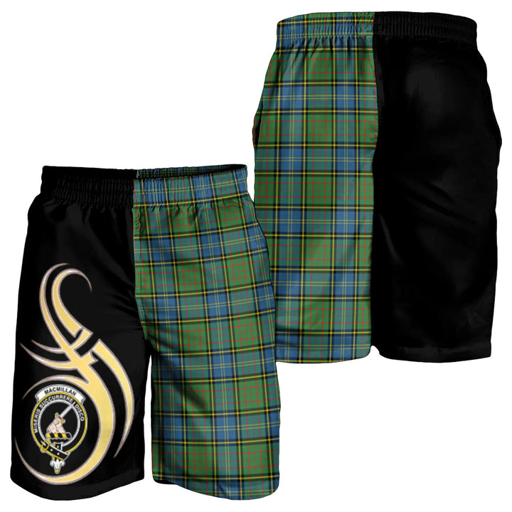 Scottish MacMillan Hunting Ancient Clan Crest Tartan Believe in Me Men's Shorts