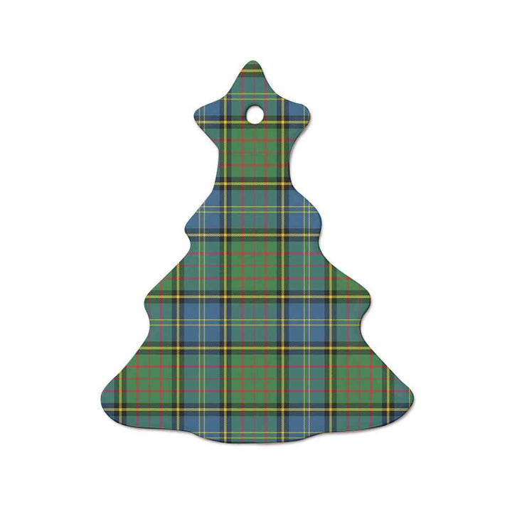 Scottish MacMillan Hunting Ancient Clan Tartan Ceramic Ornament  Tree Shape Tartan Plaid