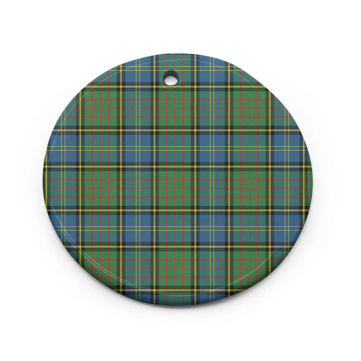 Scottish MacMillan Hunting Ancient Clan Tartan Ceramic Ornament Circle Shape Tartan Plaid