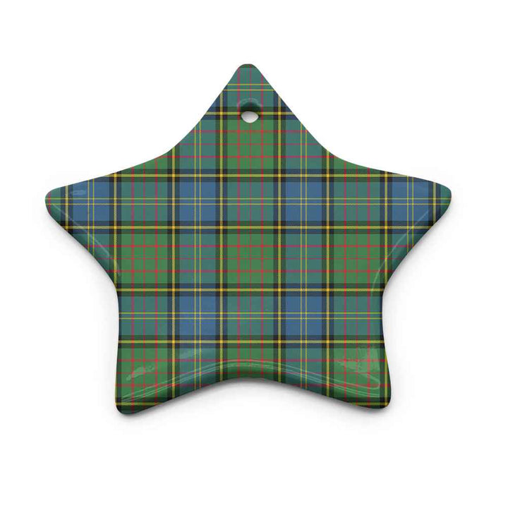 Scottish MacMillan Hunting Ancient Clan Tartan Ceramic Ornament Star Shape Tartan Plaid