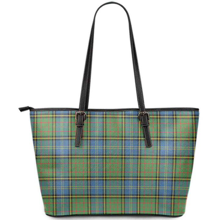 Scottish MacMillan Hunting Ancient Clan Tartan Leather Tote Tartan Plaid