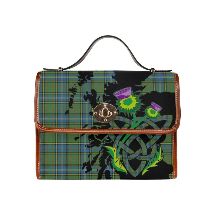 Scottish MacMillan Hunting Ancient Clan Tartan Waterproof Canvas Bag With Thistle Tartan Plaid 2