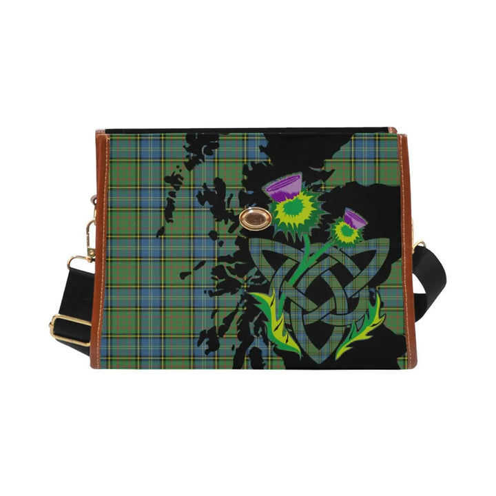 Scottish MacMillan Hunting Ancient Clan Tartan Waterproof Canvas Bag With Thistle Tartan Plaid 1