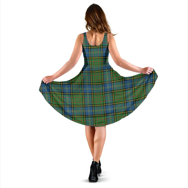 Scottish MacMillan Hunting Ancient Clan Tartan Women Midi Dress