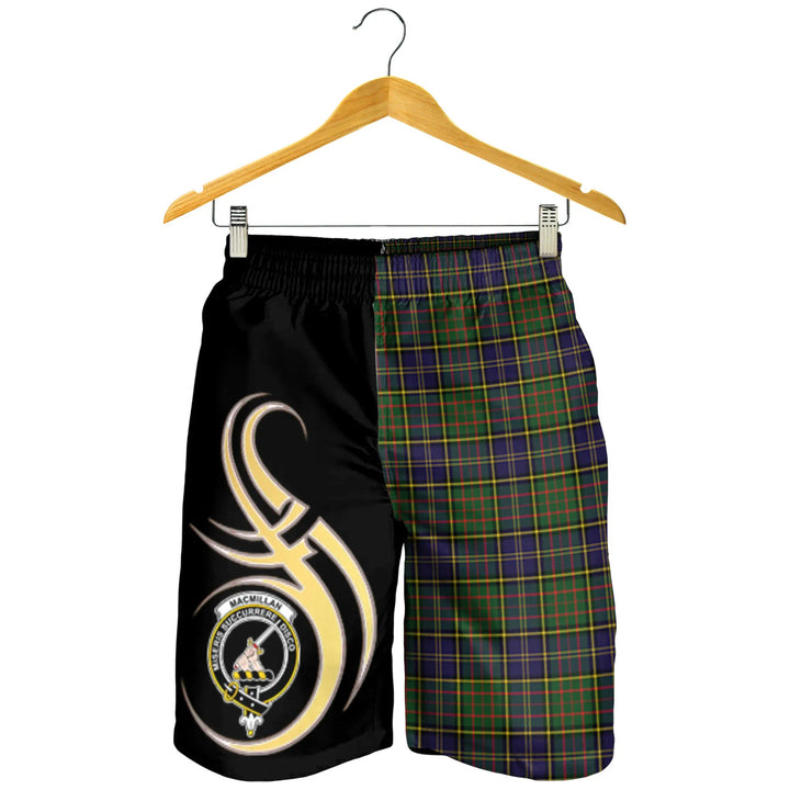 Scottish MacMillan Hunting Modern Clan Crest Tartan Believe in Me Men's Shorts