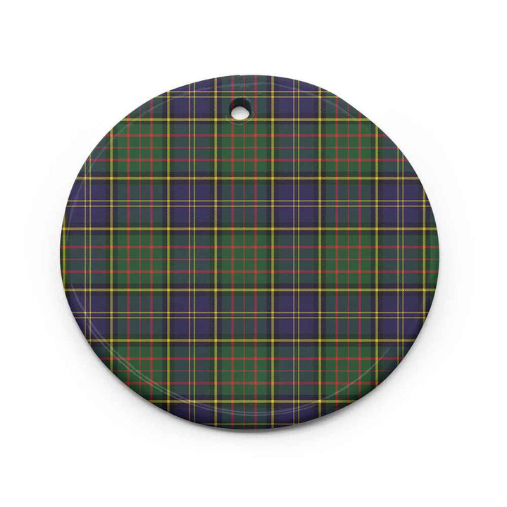 Scottish MacMillan Hunting Modern Clan Tartan Ceramic Ornament Circle Shape Tartan Plaid