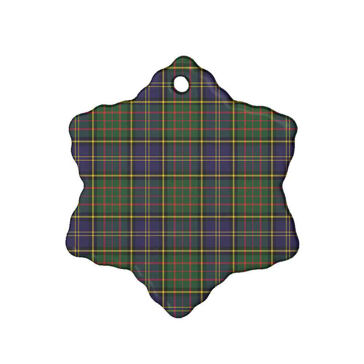 Scottish MacMillan Hunting Modern Clan Tartan Ceramic Ornament Snow Flake Shape Tartan Plaid