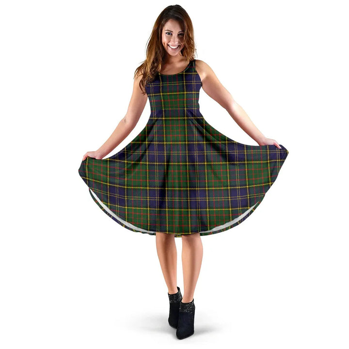 Scottish MacMillan Hunting Modern Clan Tartan Women Midi Dress