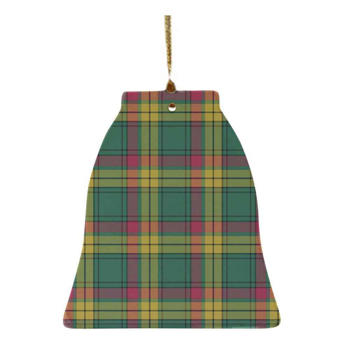 Scottish MacMillan Old Ancient Clan Tartan Ceramic Ornament Bell Shape Tartan Plaid