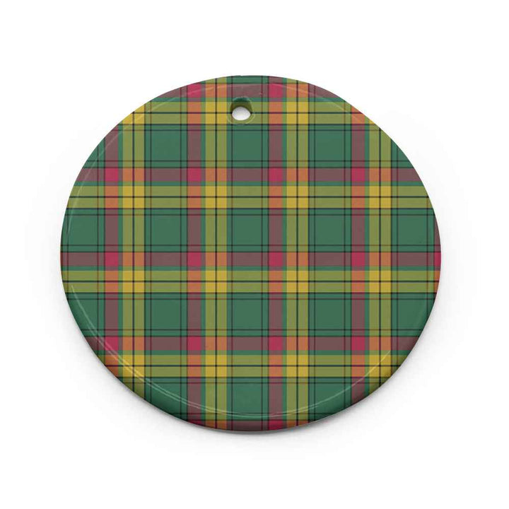 Scottish MacMillan Old Ancient Clan Tartan Ceramic Ornament Circle Shape Tartan Plaid