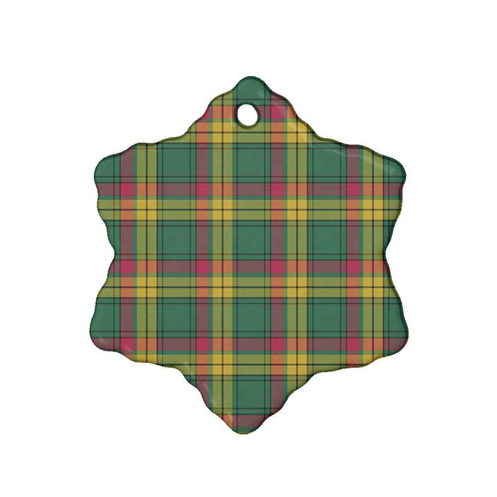 Scottish MacMillan Old Ancient Clan Tartan Ceramic Ornament Snow Flake Shape Tartan Plaid