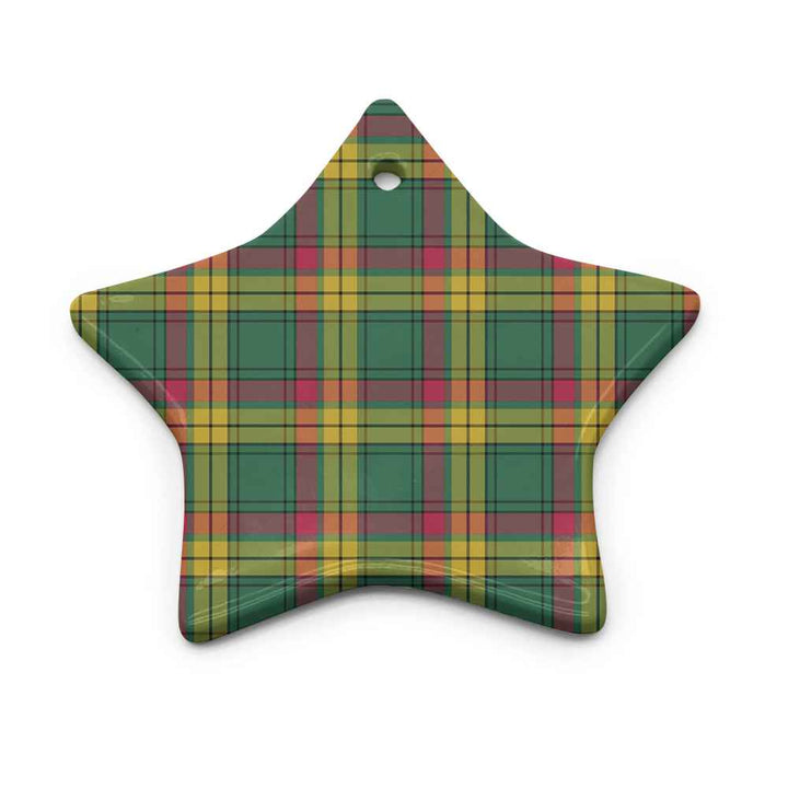 Scottish MacMillan Old Ancient Clan Tartan Ceramic Ornament Star Shape Tartan Plaid