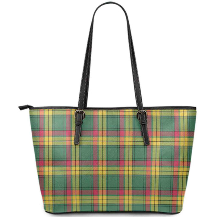 Scottish MacMillan Old Ancient Clan Tartan Leather Tote Tartan Plaid